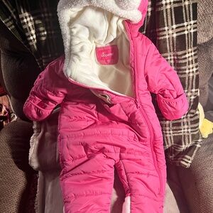 Wippette Pink and White Baby Snowsuit